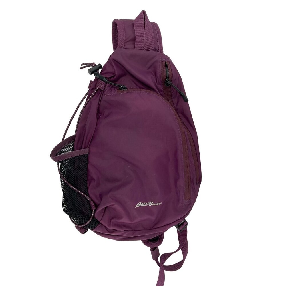 Eddie Bauer Maroon Sling Backpack - Adjustable Strap Multiple Pockets Breathable